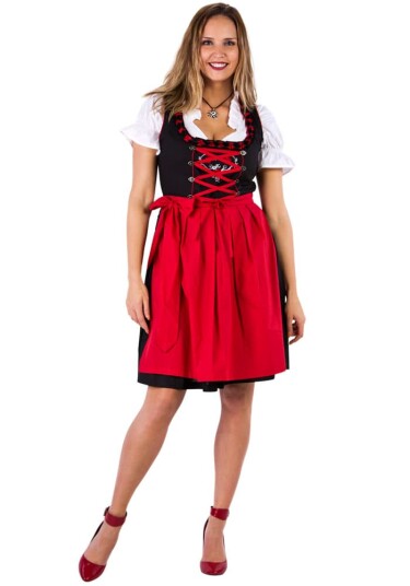 Hisab/Joker Company AB Oktobertfest Dirndl Svart/Rød Karnevalskostyme  Large