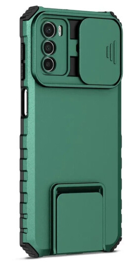 EIDERWOOD Motorola Moto G42 Håndverker Deksel m. Kickstand & Cam Slider - Grønn