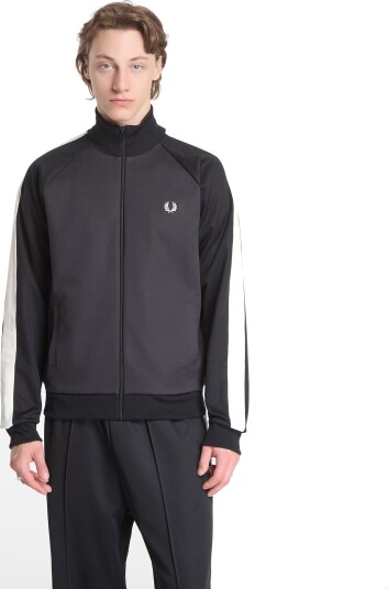 Fred Perry Contrast Sleeve Track Jkt Grey L Fred Perry Contrast Sleeve Track Jkt Grey L