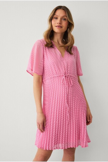 Ellos Collection   Kjole med plissertt skjørt   Rosa