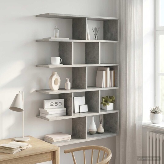 vidaXL Vegghylle Betonggrå 70 x 20 x 100 cm Konstruert tre