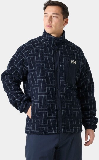 Helly Hansen Panorama Børstet Fleecejakke Med Trykk Herre Marineblå XL