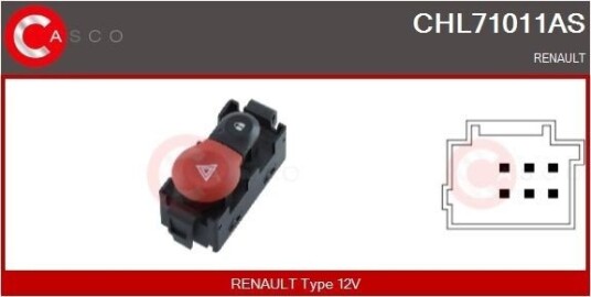 Varselblinklysbryter CASCO CHL71011AS