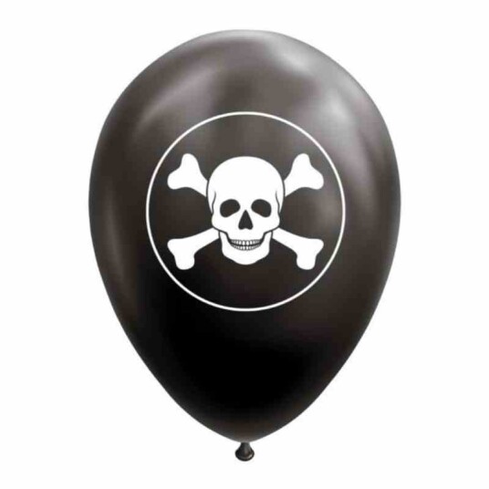 Ballonger Svart Hodeskalle Pk/8