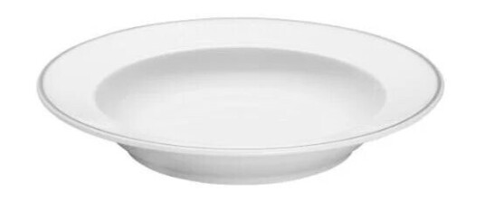 Pillivuyt Plate deep Vienne Pliss 22 cm White/Platinum