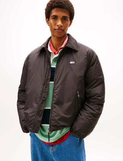 Tommy Jeans Tjm Padded Collar Jacket   Brown   L