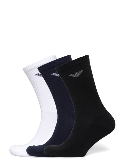 Emporio Armani Men"s Knit Short Socks   White   ONE SIZE