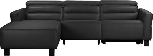 Reclinersofa med hjørne Loft24 Hjørnesofa Loft24 Carpari med manuell recliner Svart Venstrevendt Belfast stoff