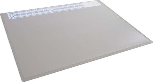 Skriveunderlag 650X500 Mm Grå Med Kalender Og Transparent Dækplade Pp