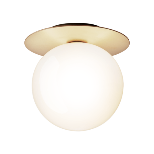 Liila 1 Vegg-/ Taklampe Gull & Opal Glass Stor