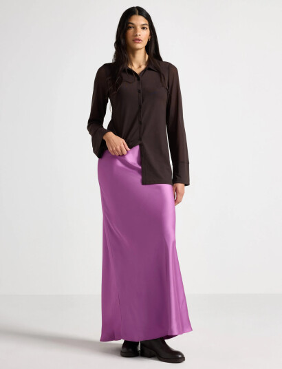 Lindex Maxi Nederdel I Satin Pink M