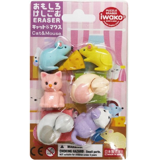 Iwako Puzzle Viskelær Katt &amp; Mus