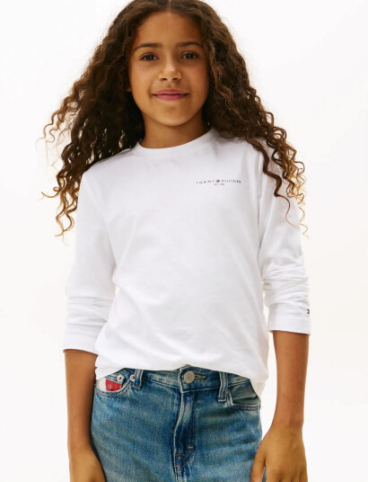 Tommy Hilfiger Mini Corp T-Shirt Ls White 140 Tommy Hilfiger Mini Corp T-Shirt Ls White 140