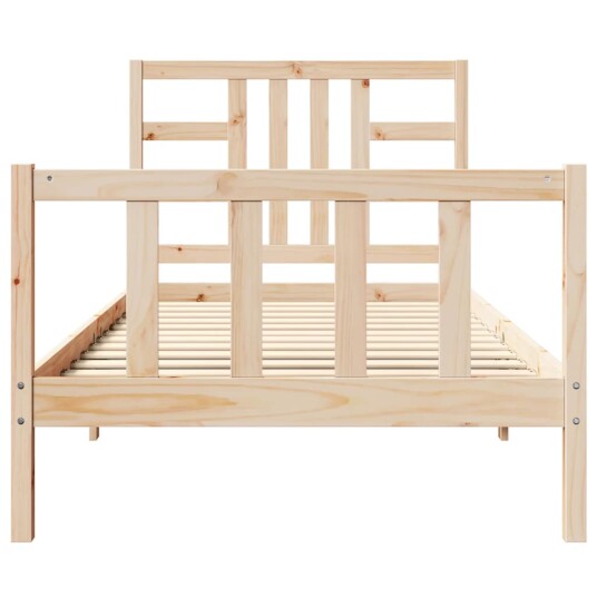 vidaXL Sengeramme med hodegavl 100x200 cm heltre 8720845971311