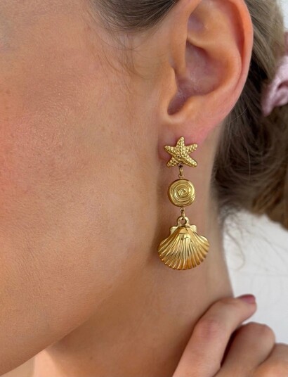 Bud to rose Seaside Earring Gold Gold ONE SIZE Bud to rose Seaside Earring Gold Gold ONE SIZE
