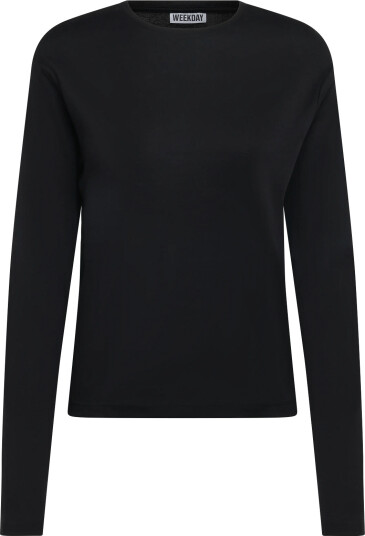 Weekday Niki Long Sleeve T Shirt Black XS