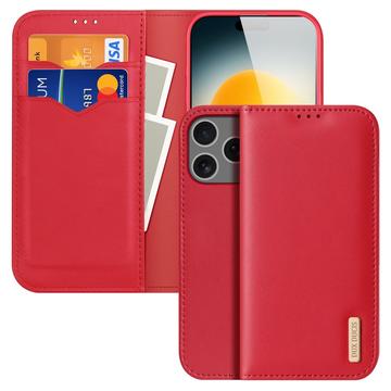 Dux Ducis iPhone 17 Pro Max Hivo Lommebok deksel I Lær   Rød