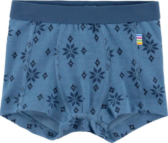 Joha Boxershorts Ull/Bomull Blå m. Snøfnugg Joha 130 Boxershorts