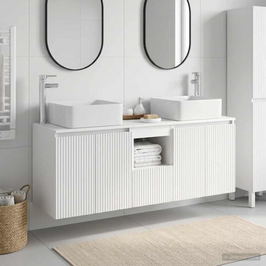 vidaXL Baderomsskapsett 3 stk. Hvit 49,5 x 41 x 63 cm Konstruert tre vidaXL Baderomsskapsett 3 stk. Hvit 49,5 x 41 x 63 cm Konstruert tre