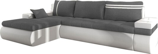 Lavona Divansovesofa Venstre Grå/Hvit