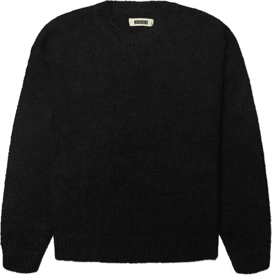 Woodbird Wbkurt Mohairy Crew Black XL