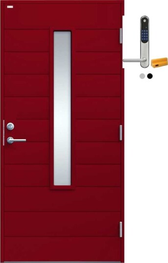 Ytterdør Diplomat Clara Klart Glass med Yale Doorman Classic Home