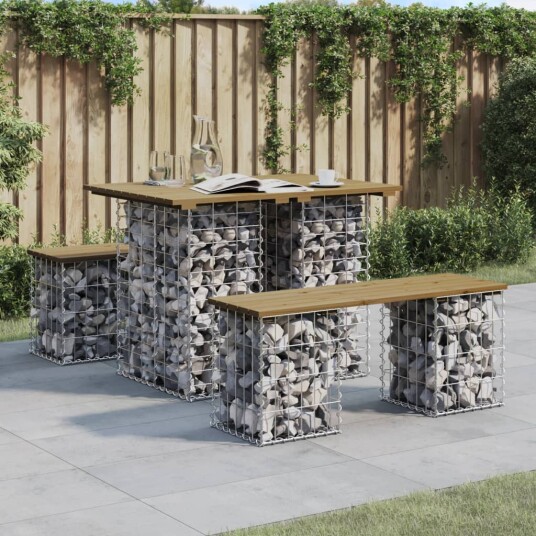 vidaXL Hagebenk gabiondesign 100x70x72 cm impregnert furu vidaXL Hagebenk gabiondesign 100x70x72 cm impregnert furu