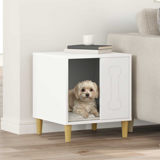 Vidaxl Hundehus Hvit 44 X 42 X 49 cm Konstruert Tre