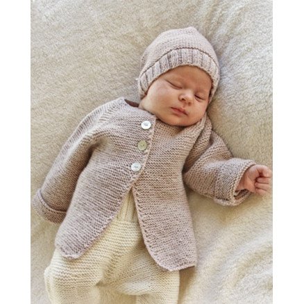 Sleep Tight by DROPS Design Babyjakke med raglan Strikkeoppskrift str Prematur 4 år