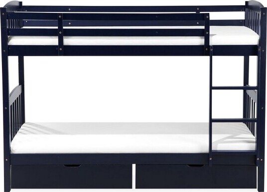 Revin Køyeseng 90x200 cm med Oppbevaring Marineblå