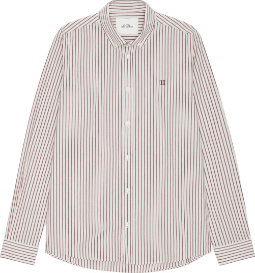 Les Deux Light Oxford Striped Shirt Rød XXL
