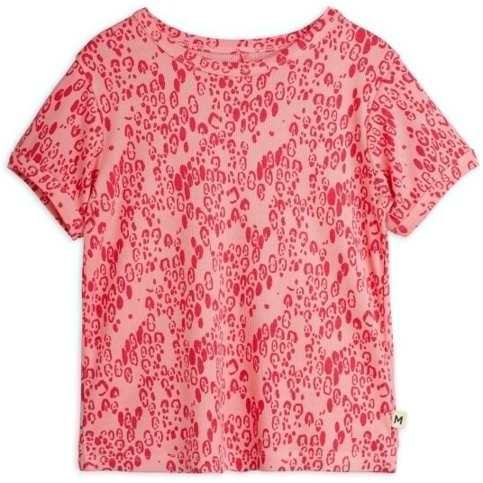 Mini Rodini Pink Mini Leopard AOP Ss Tee 92-98