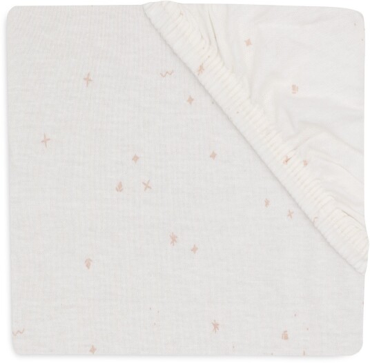 Jollein Stretchlaken Twinkling 70/75x140/150 Off white/Wild Rose