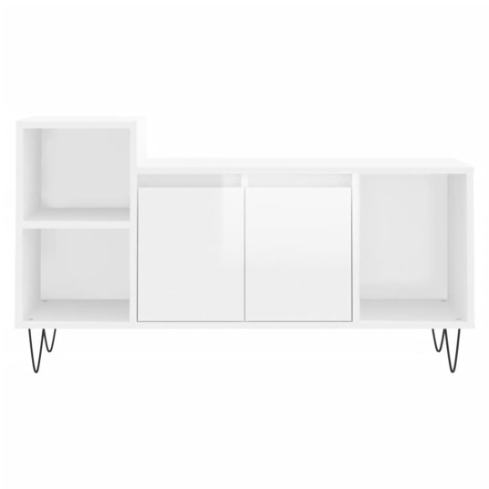 vidaXL TV-benk høyglans hvit 100x35x55 cm konstruert tre 8721012113572
