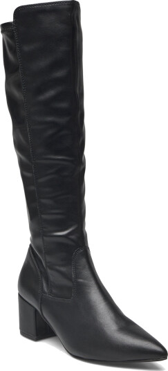 Bianco Biadevived Stretch Knee High Boot Smooth Faux Leather - Black - 41