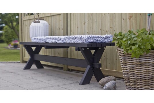 Plankebenk Nostalgi 177x38x44 cm Grå|Svart Plankebenk Nostalgi 177x38x44 cm Grå|Svart