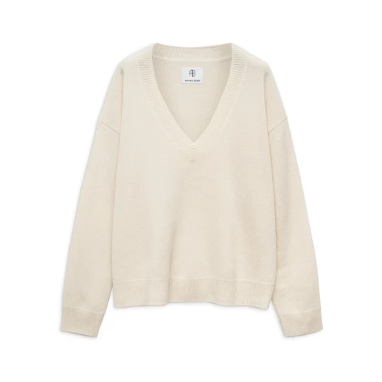 Anine Bing Dame Strikkevarer Beige S Anine Bing Dame Strikkevarer Beige S