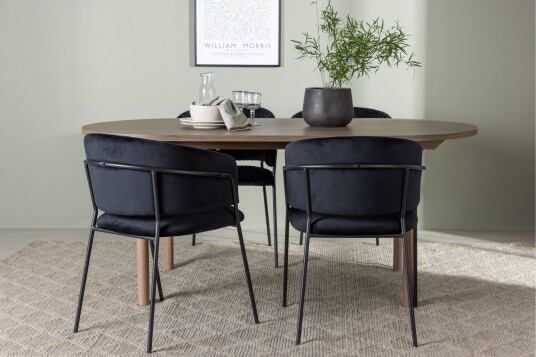 Venture Home Andy Spisegruppe 180 cm Oval med 4 Selma Stoler Natur