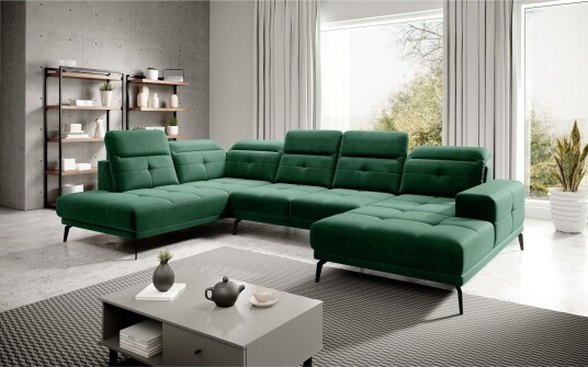 Devender Sofa m. Divan og Sjeselong Grønn