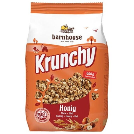 Barnhouse honning krunchy musli 600 gr Barnhouse honning krunchy musli 600 gr
