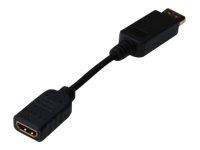 Digitus DisplayPort til HDMI Adapter 15 cm Dobbeltisolert Svart Digitus DisplayPort til HDMI Adapter 15 cm Dobbeltisolert Svart