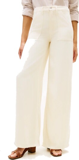 Tommy Hilfiger Dnm Soft Ecru 70S Wide Leg Hw Cream 25 x 32