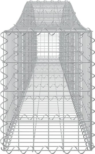 vidaXL Gabionkurver buede 7 stk 400x30x40/60 cm galvanisert jern