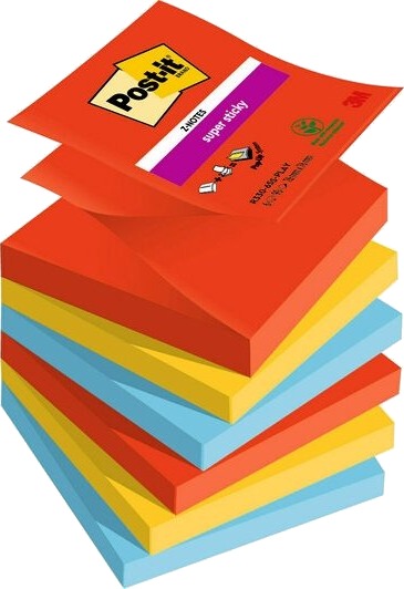 Super Sticky Z Notes Post It® Playful 76 X 76 Mm Pakke Med 6 Stk.