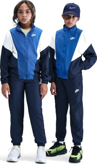 Nike Tracksuit NSW Woven FZ Navy/Blå/Hvit Barn størrelse XL: 158 170 cm