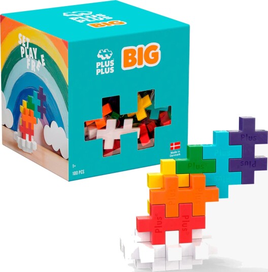 Plus-Plus BIG Byggesett Rainbow Mix 100 Stk
