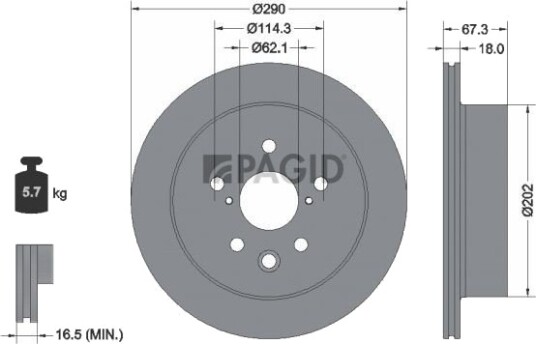 PAGID 56344NC Bremseskive
