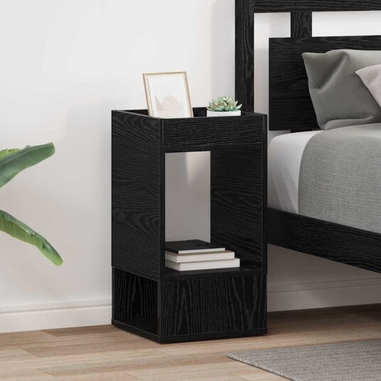 vidaXL Avlastningsbord 2 pcs Svart Eik 30 x 30 x 56 cm Konstruert tre