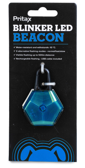Blinkende LED-halsbåndlykt 5x6,5 cm Blå Pritax