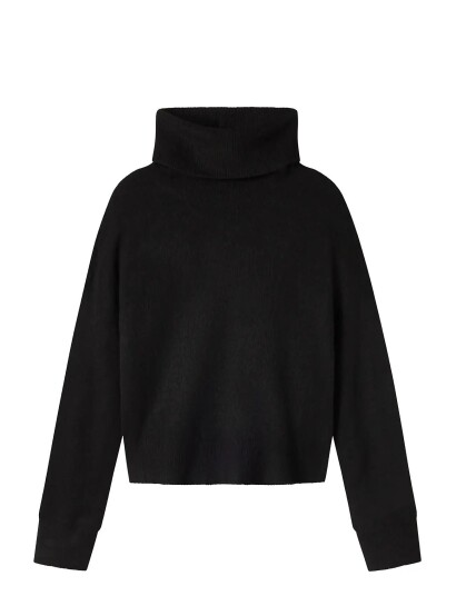 LMTD Nlflodet Ls Roll Neck Knit Black 146 152